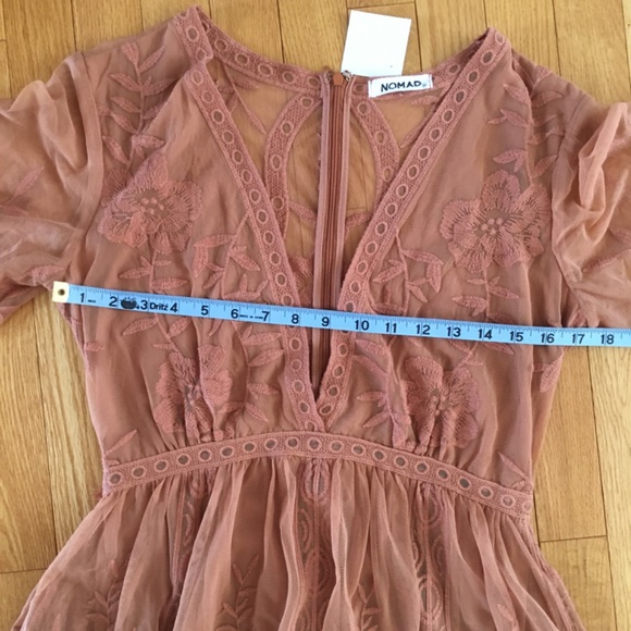 Lace maxi embroidered dress sz medium NWT - Picture 10 of 14